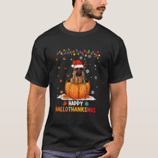 Lättare tysk shepherd på Pumpkin Lycklig HalloTack T Shirt