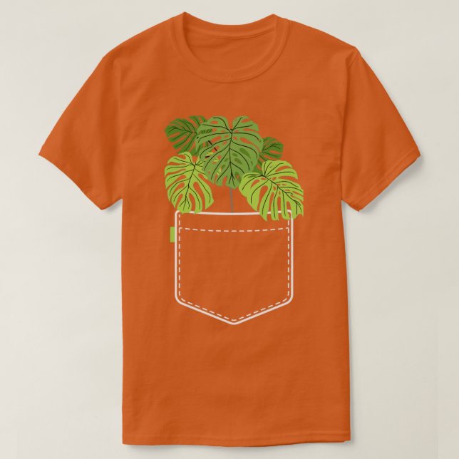 Lättare växtgåvor till kvinnor Monstera Pocket Pla T Shirt (Design framsida)