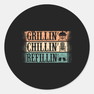 Lättare Vintage Grill Pappa - Uppfyllning av grill Runt Klistermärke
