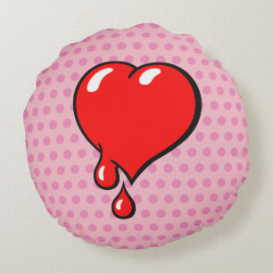 Lättare Vintage Red Bleeding Heart Liberal Pop Art Rund Kudde