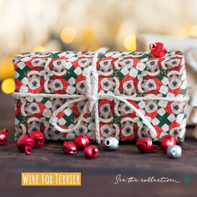 Lättare Wire Fox Terrier jul Mönster Presentpapper (Skapare uppladdad)