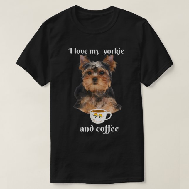 Lättare Yorkie T-shirt I kärlek, min korkie och ka (Design framsida)