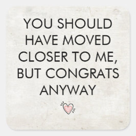 Lättartade bostadsbyggande och Flytta-gåvor Fyrkantigt Klistermärke