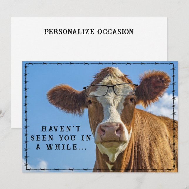 Lättartade glasögon för Westerna Land-Ranch-server Julkort (Fram/baksida)