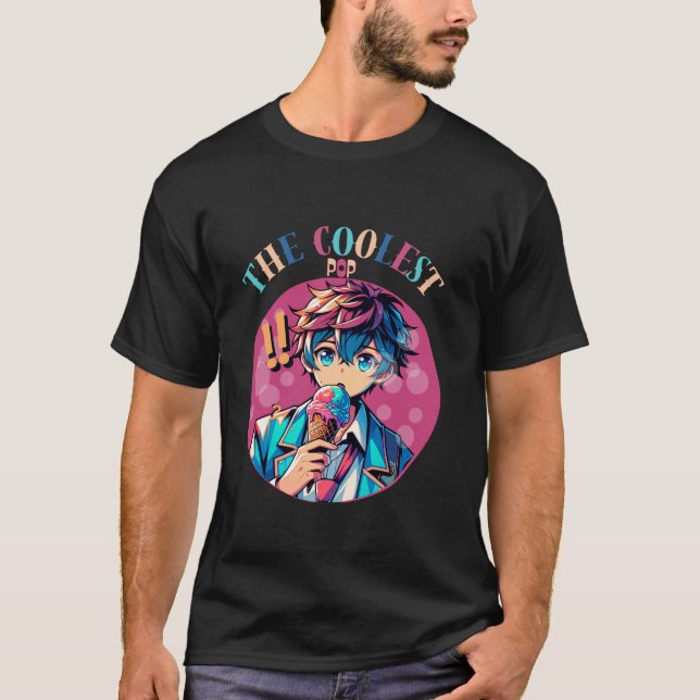 Lättast Coolest Pop Pop Ice Cream T Shirt (Framsida)