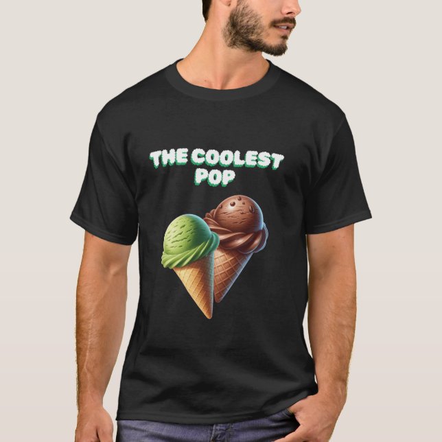 Lättast Coolest Pop Pop Ice Cream T Shirt (Framsida)