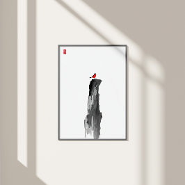 Lättast - Minimalistisk Bläck Wall Art - Zen Decor Fototryck