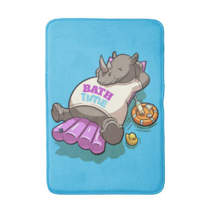 Lättaxad Rhino Bath Time Funny Tecknade figurer Badrumsmatta