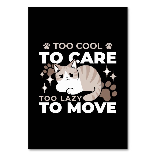 Lättaxade och lazy Vibes för Cat Lovers Design Bordsnummer (Framsidan)