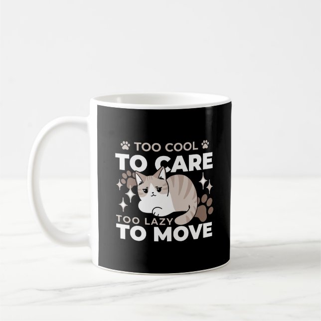 Lättaxade och lazy Vibes för Cat Lovers Design Kaffemugg (Vänster)