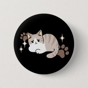 Lättaxade och lazy Vibes för Cat Lovers Design Knapp