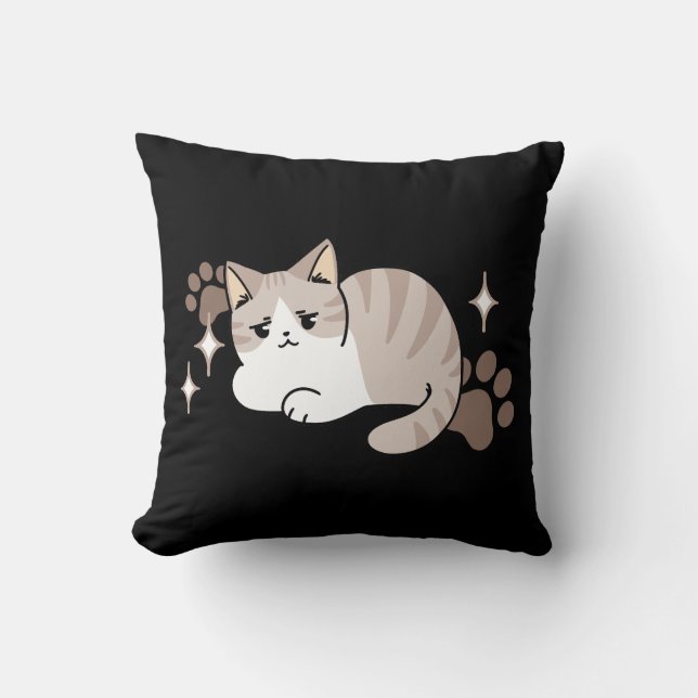 Lättaxade och lazy Vibes för Cat Lovers Design Kudde (Framsida)