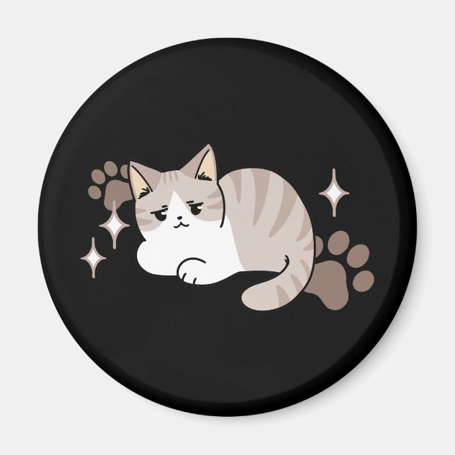 Lättaxade och lazy Vibes för Cat Lovers Design Magnet (Framsidan)