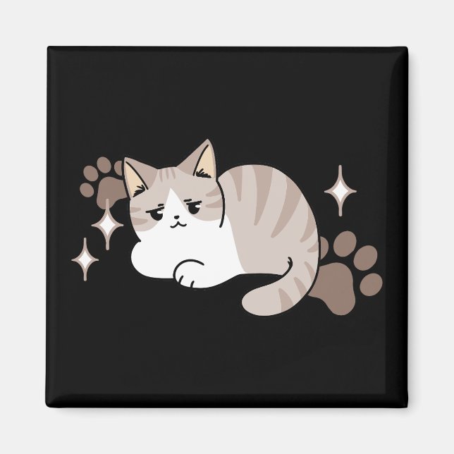 Lättaxade och lazy Vibes för Cat Lovers Design Magnet (Framsidan)