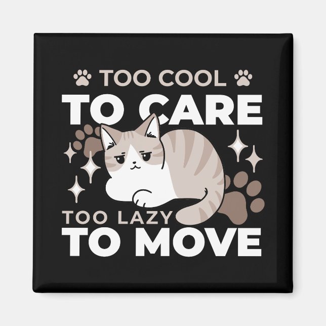 Lättaxade och lazy Vibes för Cat Lovers Design Magnet (Framsidan)