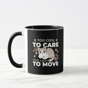 Lättaxade och lazy Vibes för Cat Lovers Design Mugg