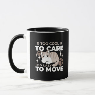 Lättaxade och lazy Vibes för Cat Lovers Design Mugg