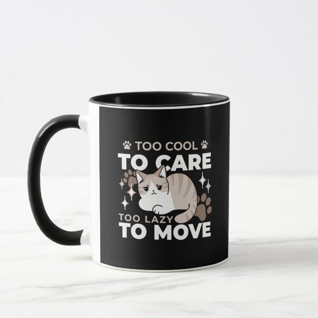 Lättaxade och lazy Vibes för Cat Lovers Design Mugg (Vänster)