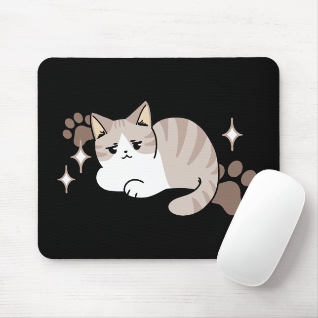 Lättaxade och lazy Vibes för Cat Lovers Design Musmatta (Med mus)