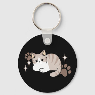 Lättaxade och lazy Vibes för Cat Lovers Design Nyckelring