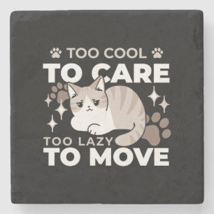 Lättaxade och lazy Vibes för Cat Lovers Design Stenunderlägg