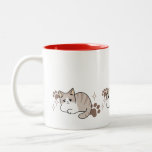 Lättaxade och lazy Vibes för Cat Lovers Design Två-Tonad Mugg<br><div class="desc">Firar avslappning med vår "för Coola att ta hand om,  för lätt att flytta"-design som innehåller en katt med kylning. Perfekt för T,  hemdekanter och gåvor till kattälskare! #CuteCatGifts #FelineFriends #PunnyCat #LazyCat</div>