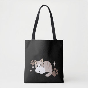 Lättaxade och lazy Vibes för Cat Lovers Design Tygkasse