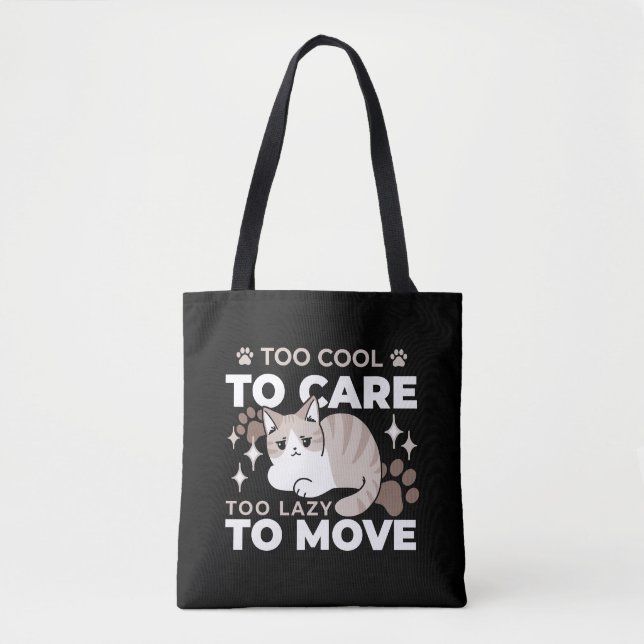 Lättaxade och lazy Vibes för Cat Lovers Design Tygkasse (Framsida)