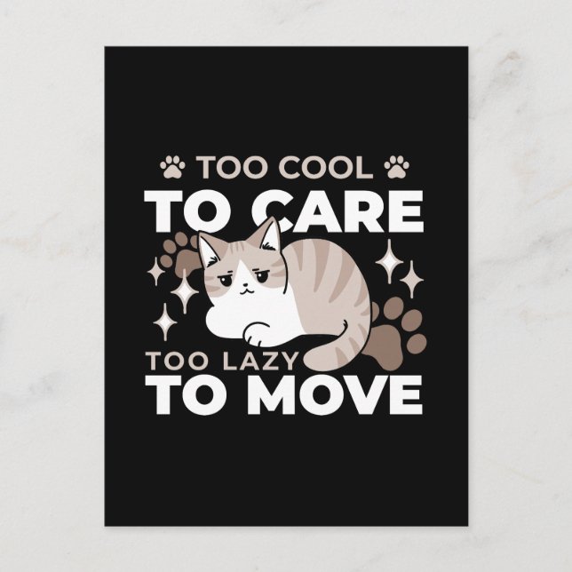 Lättaxade och lazy Vibes för Cat Lovers Design Vykort (Framsida)