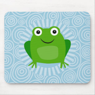 Lättblommig groda - Cute Froggy on Blue Musmatta