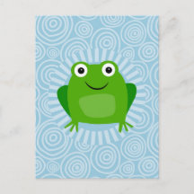 Lättblommig groda - Cute Froggy on Blue