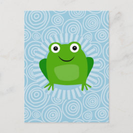 Lättblommig groda - Cute Froggy on Blue Vykort