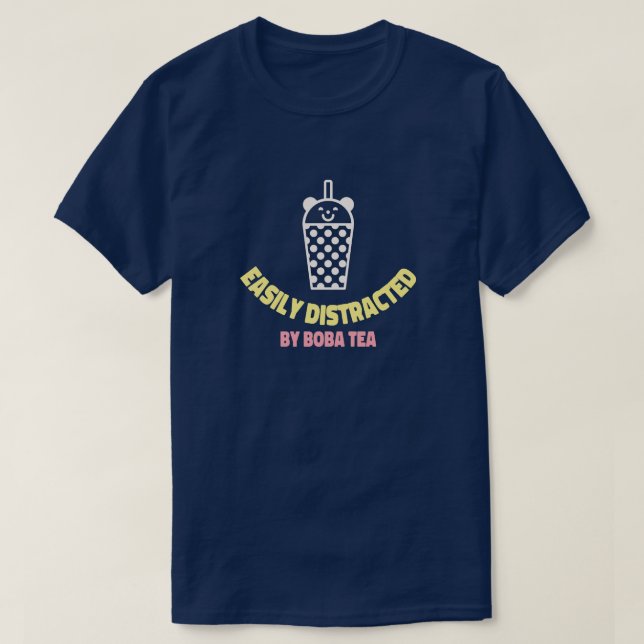 Lättdistraherad av Boba Tea T Shirt (Design framsida)