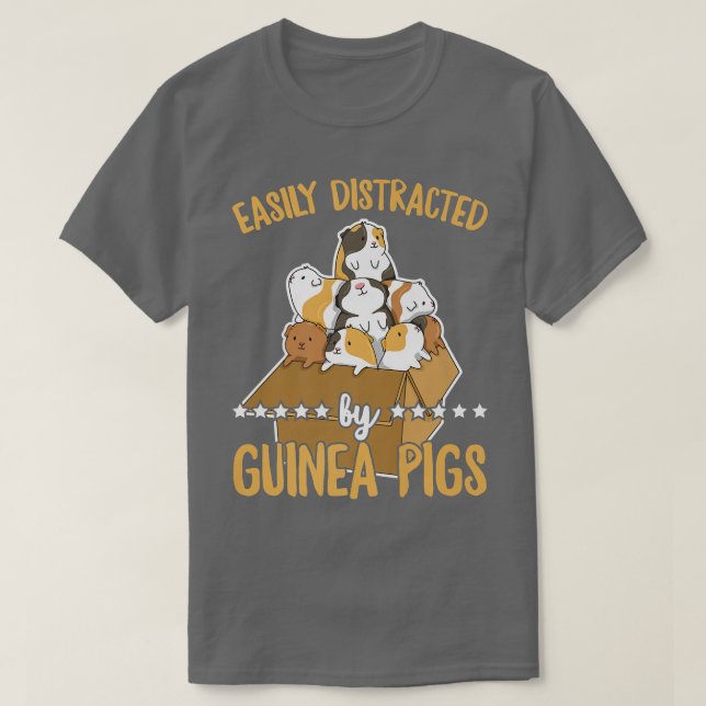 Lättdistraherad av Guinea grisar Citat för Guine T Shirt (Design framsida)