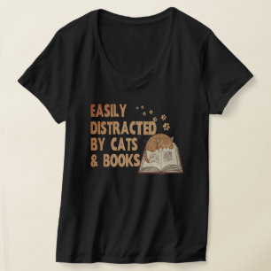 Lättdistraherad av Kats & Bokar Svart kassettnum T Shirt