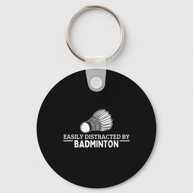 Lättdistraherat av Badminton Shuttle Funny Badmi Nyckelring (Framsida)