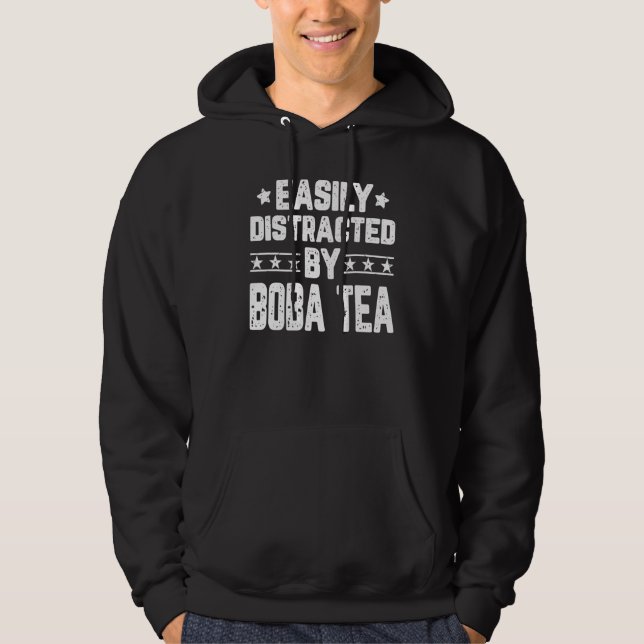 Lättdistraherat av Boba Tea Bubble Tea Hoodie (Framsida)