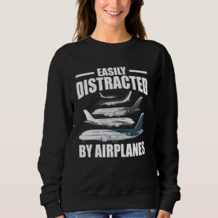 Lättdistraherat av flygplanen Pilot Flight Instru T Shirt
