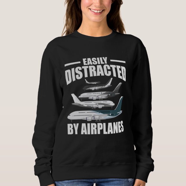 Lättdistraherat av flygplanen Pilot Flight Instru T Shirt (Framsida)