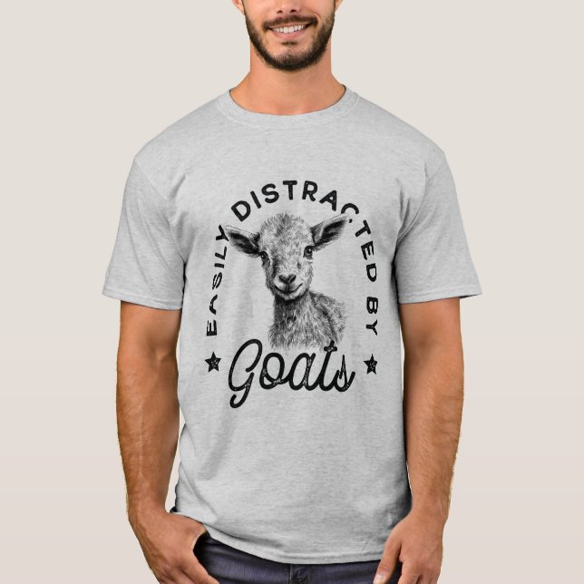 Lättdistraherat av getter t shirt (Framsida)