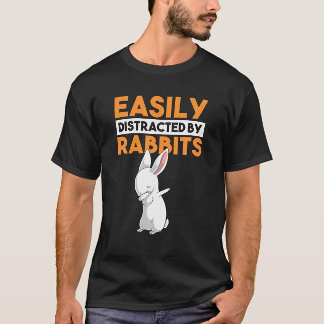 Lättdistraherat av kaninfunny Dabbing Dab Bun T Shirt (Framsida)