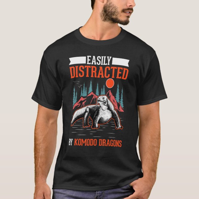Lättdistraherat av Komodo Dragons T Shirt (Framsida)