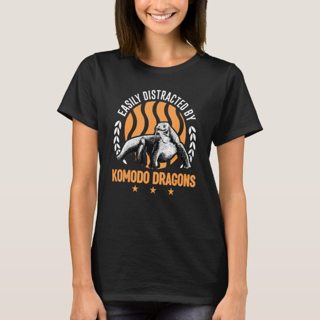 Lättdistraherat av Komodo Dragons T Shirt (Framsida)