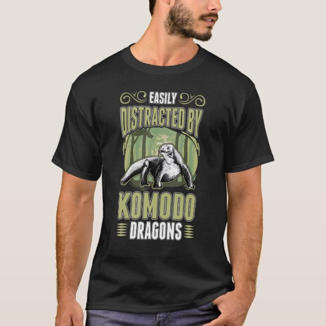 Lättdistraherat av Komodo Dragons T Shirt (Framsida)