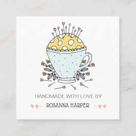 Lättdragen Pincushion Quilter Sewing Biz Fyrkantigt Visitkort