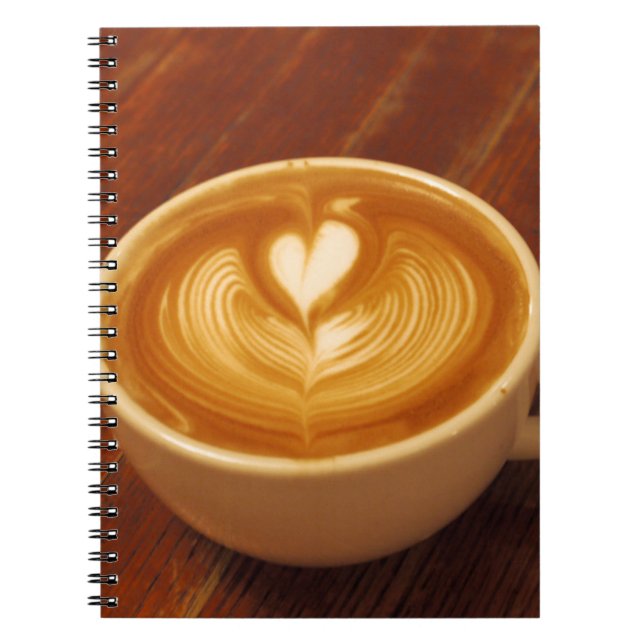Latte Art Coffee Kärlek Anteckningsbok Med Spiral (Framsidan)