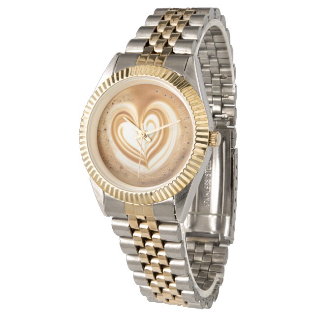 Latte art heart Watch Armbandsur (Vinklad)