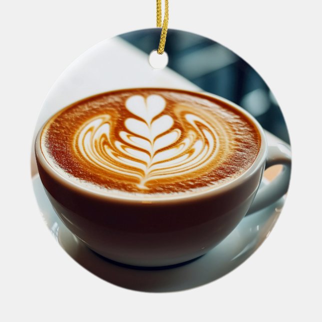 Latte Art Julgransprydnad Keramik (Framsidan)