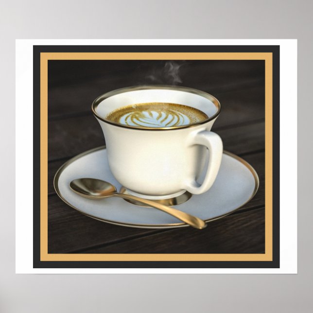 Latte Art-kaffe Poster (Framsidan)