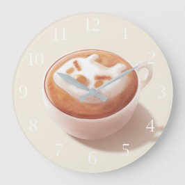 Latte Art Large Clock Stor Klocka
